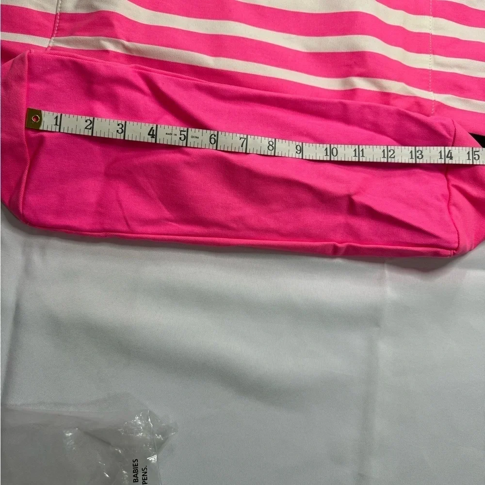 Victoria's Secret Pink and Black Striped Tote